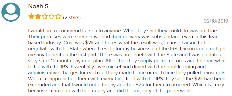 Larson Tax Reviews